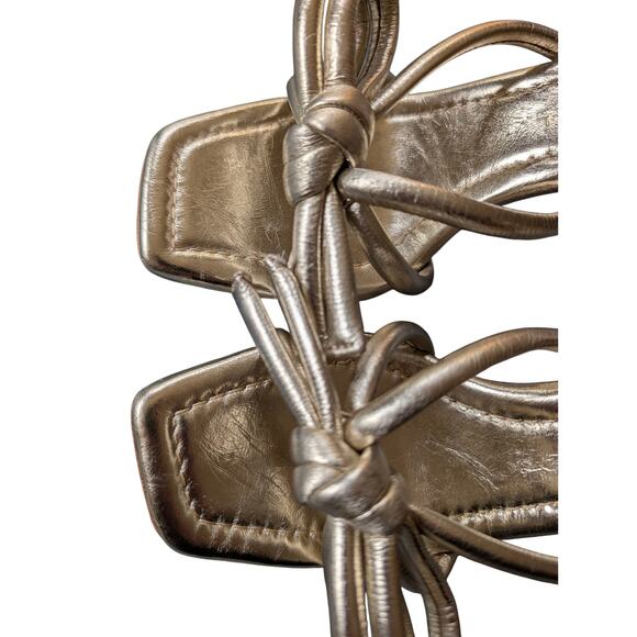 Loeffler Randall Margi Gold Bow Sandal Heels 6 - Picture 2 of 10